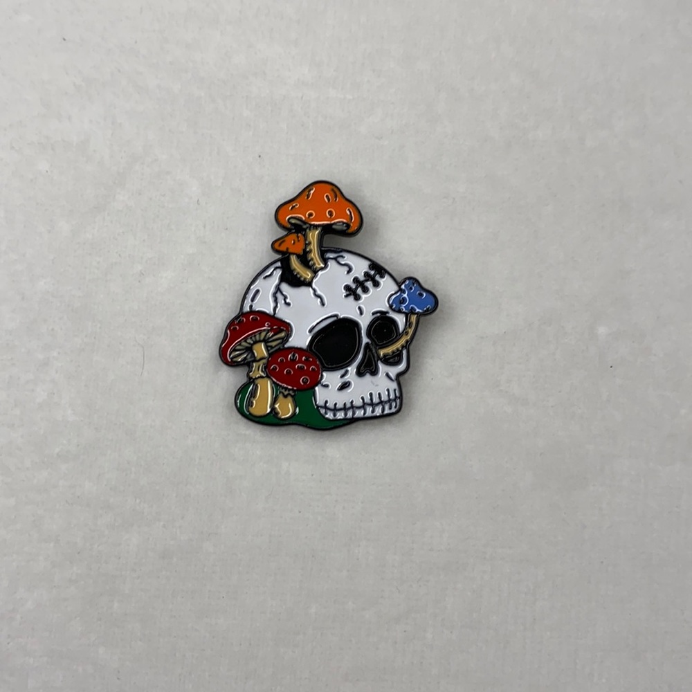 2/$16 Skull Mushroom Enamel Pin